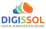 Logo DIGISSOL, texte bleu et orange avec forme de nuage.